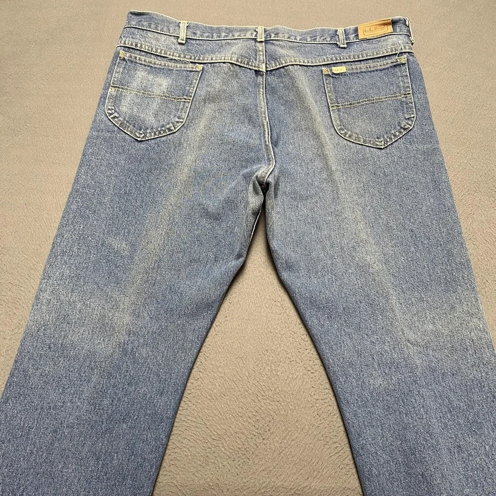 VTG‎ LL Bean Jeans Mens 42x32 Blue Denim Straight Leg Made USA 5 Pocket Classic